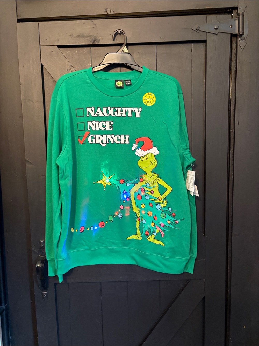Men's Green Grinch Graphic Crewneck Sweatshirt